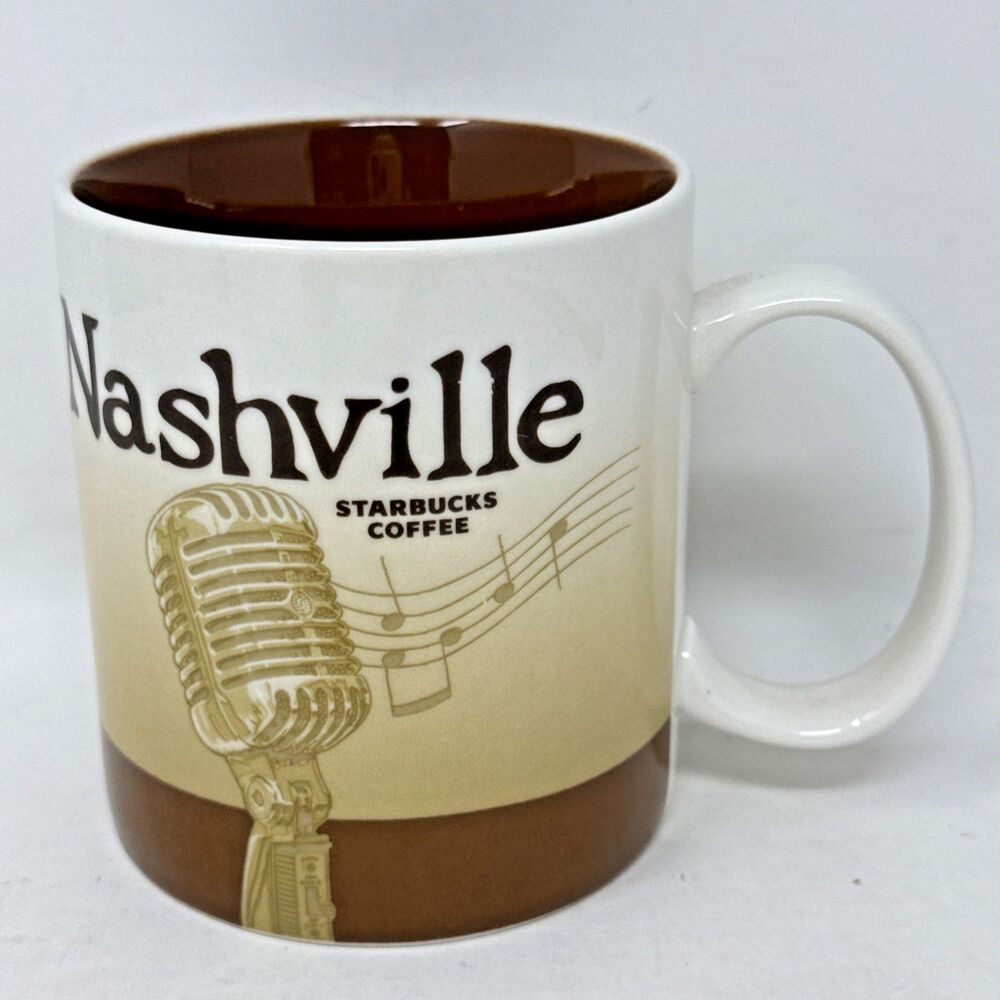 Starbucks Nashville Global Icon Collector Series Coffee Mug 16 Oz Brown 2010